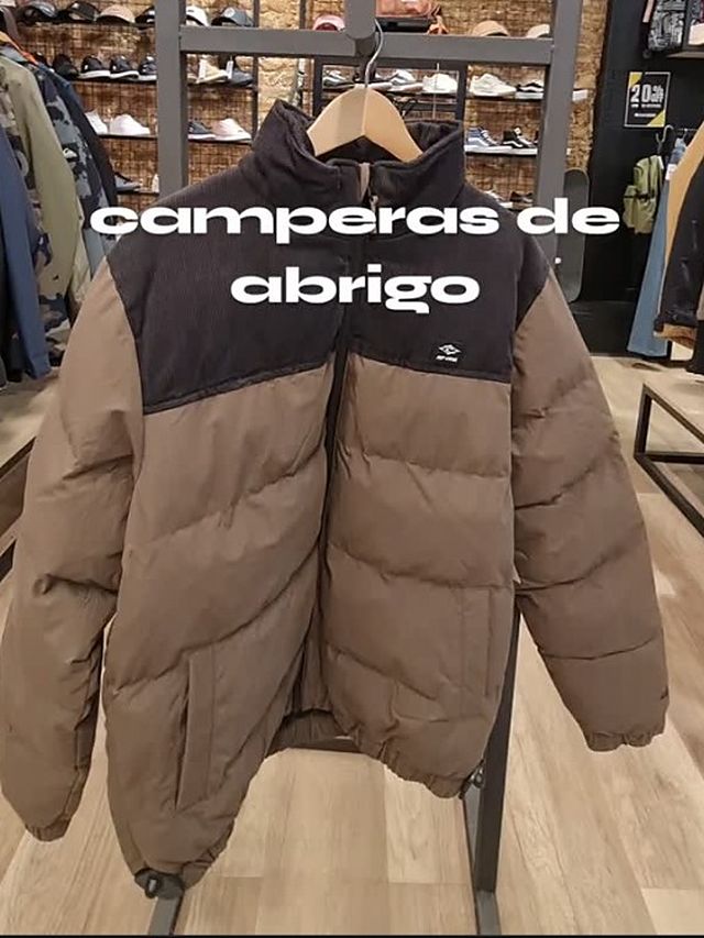 Campera de abrigo inflable marrón y negra